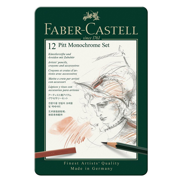 Faber Castell Pitt Monochrome Set 12pk