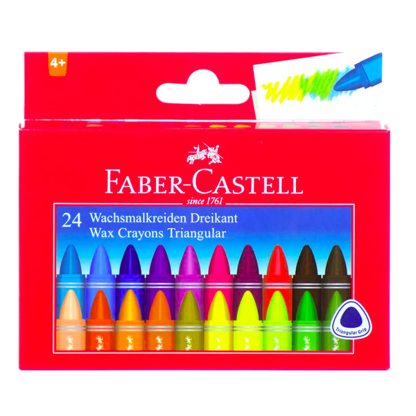 Faber Castell Triangular Wax Crayons 12pk