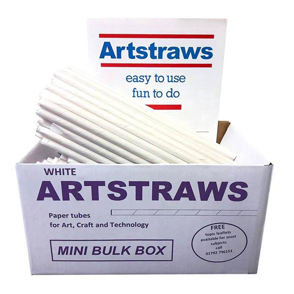 White Craft Art Straws 4mm, pack 1800